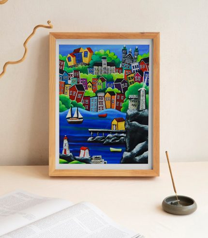 grumpy goat gallery matted art- the harbour 104730