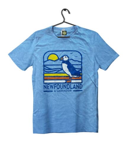 Sunset-puffin-t-shirt-Blue