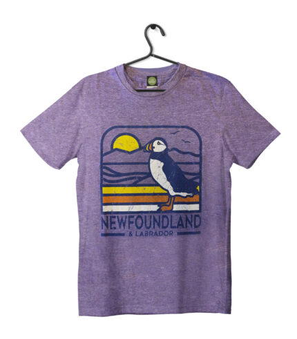 Sunset puffin t-shirt - Purple