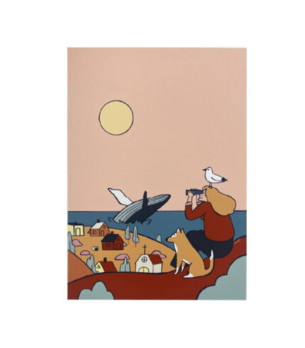 Whale over the Bay Illustrator Print