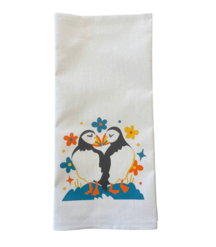 Puffins tea towel -1-min